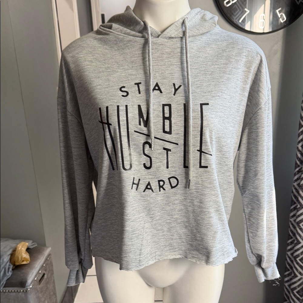 Gray Hoodie with Motivational Print